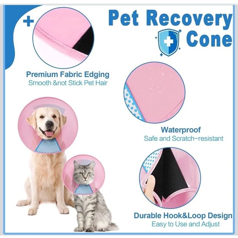 Dog Cone‎ E Collar Adjustable After Surgery Pet Recovery Collar for Large Dogs